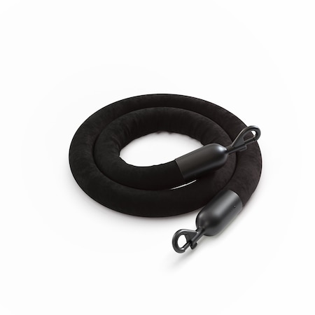 Montour Line Velvet Rope Black With Black Snap Ends 10ft.Cotton Core HDVL510Rope-100-BK-SE-BK